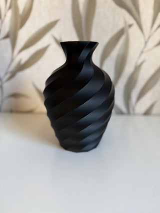 Vase 3D „Wave“ schwarz