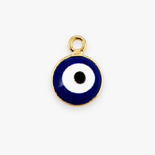 Nazar Auge Anhänger Gold-Blau | 9 × 6 mm