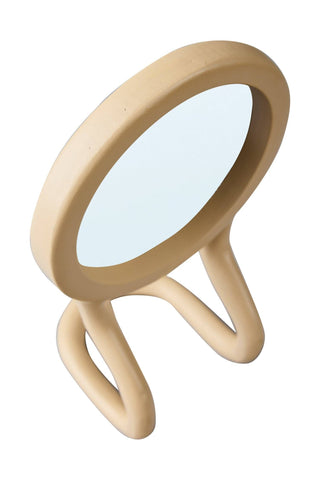 Sanabria Spiegel Beige – Moderner Wandspiegel mit organischer Form 30 x 40 cm