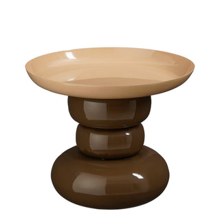 Zita Beistelltisch rund Braun-Creme 41 cm – Mica Decorations