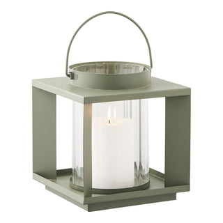 Lohals Lantern Laterne grün aus Glas und Metall 18x18x20,5 cm