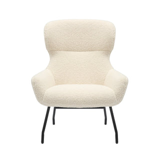 SalesFever Sessel mit Hocker – Teddyfell Loungesessel Set