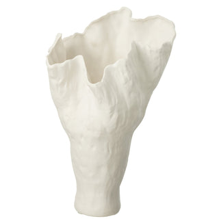 Vase Corolla schmal aus Keramik in Weiß – Große Design-Vase von J-Line (55 cm)