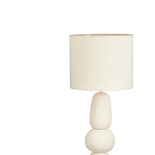 Menko Stehlampe 105 cm – Keramik Stehleuchte in Creme mit E27 Fassung, Moderne Wohnzimmer Stehlampe