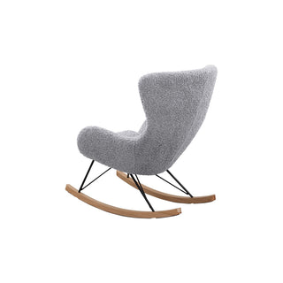 Schaukelstuhl Teddyfell Hellgrau