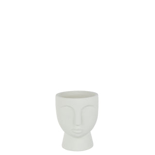 J-Line Blumentopf Weiß aus Zement – moderne Vase & Pflanzgefäß 22 cm