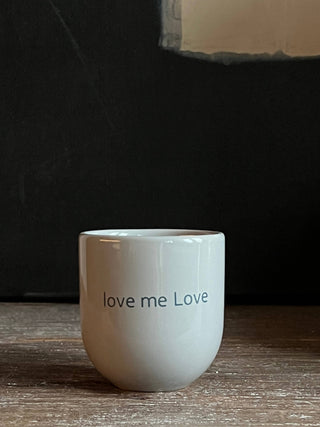 Kaffeebecher Keramik „Love me love“ türkis