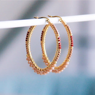 Statement Ohrringe Gold mit Strass – Edelstahl Creolen Damen, elegant & leicht (4,6 cm)
