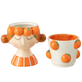 Blumentopf „Orange Girl“ 2er Set Keramik – dekorativer Pflanztopf modern & außergewöhnliche Deko