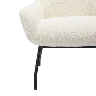 SalesFever Sessel mit Hocker – Teddyfell Loungesessel Set