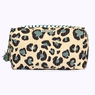 Handgemachte Kosmetiktasche "Blue Leo"