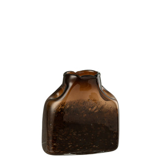 Schmale Glasvase Braun – Dekorative Blumenvase 22 cm von J-Line