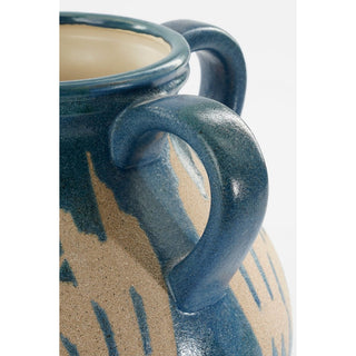 Mica Decorations – Caldo Vase aus Keramik in Dunkelblau/Beige (H 36 x Ø 28 cm)
