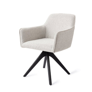 Jesper Home Hofu Esszimmerstuhl mit Eichenholzgestell – moderner Polsterstuhl Grau & Beige