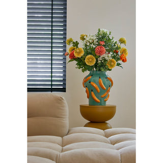 Vase grün mit 3D Bananen in stylischer Kanderform