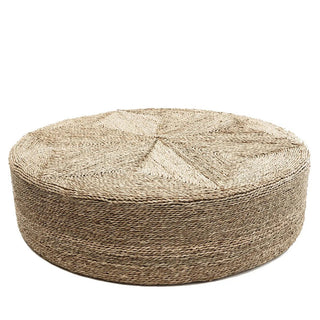 Sitz Pouffe aus Seegras – 100 cm, handgefertigt, Boho-Stil