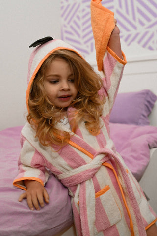 Baby-Bademantel Mandy Mandarine aus Frottee-Baumwolle