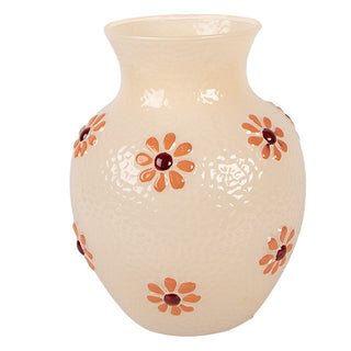 Vase Ø 13x16 cm – gelbe Glasvase im Vintage Stil