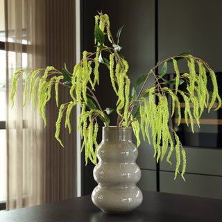 Lomami Glasvase Grau 30 cm – Handgefertigte Designer Vase aus dickem Glas | Vase The World