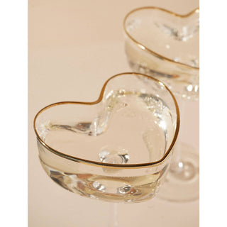 Amore Set aus 2 herzförmigen Martini-Gläsern