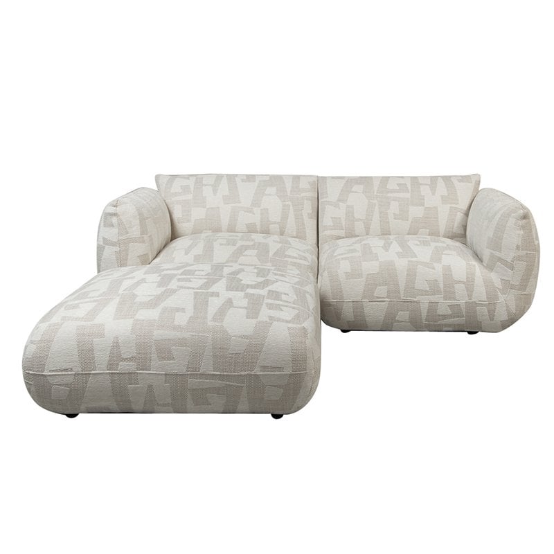 Sofa Amsterdam 2,5-Sitzer + Ottomane Weiße Glyphen