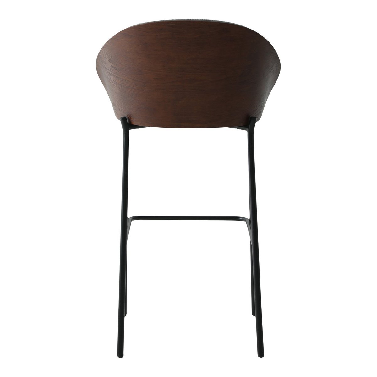 Canelas Bar Chair – Barstuhl, hellgrau mit dunkelbrauner Rückenlehne und schwarzen Beinen – 2er-Set