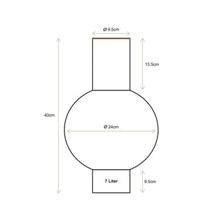 Pip Studio Metallvase, mittelrosa, 24 x 40 cm