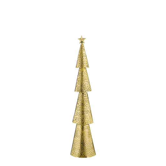 Christmas tree - L15 x W8 x H68 cm - Metal - Gold