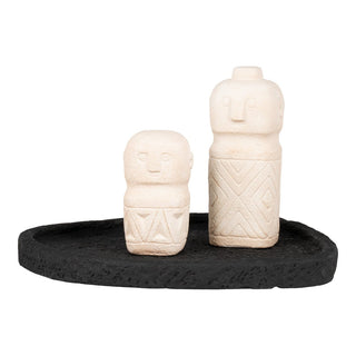 Schwarzes Tablett aus Zement – Modernes Deko Tablett 26,5 cm