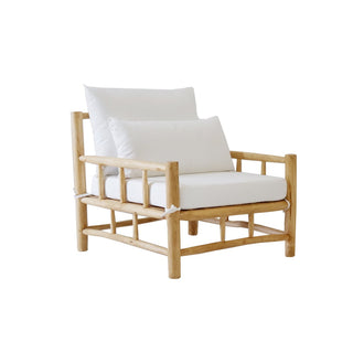 Relaxsessel aus Teakholz mit Kissen – Wetterfester Garten- & Loungesessel, Indoor & Outdoor, massiv & ergonomisch
