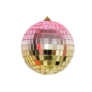 Weihnachtsdekoration – Weihnachtshänger – Discokugel – Schaumstoff – Rosa/Gold – 30 x 30 x 30 cm