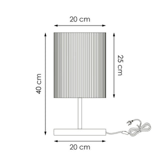 Zylindrische Tischlampe aus Cord von Home Sweet Home – Weiß – ø20 x 40 cm