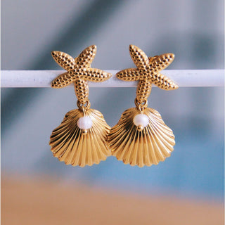 Statement-Ohrringe mit Perlendetail – Sommerliches Design von Bazou (4 cm)