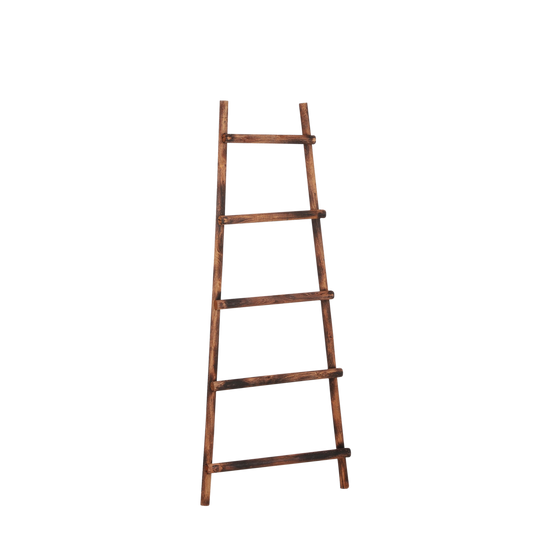 Ladderrek - L29 x B49 x H119 cm - Populierenhout - Bruin