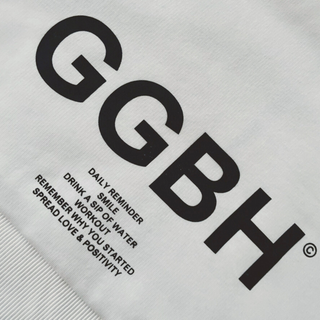 Crop Hoodie mit Reißverschluss "GGBH" - Weiss