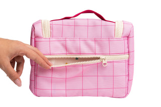 Kinder Kulturbeutel mit Spiegel „Mandarific“ – Rosa Reise Waschtasche mit Fächern | Kosmetiktasche für Kinder