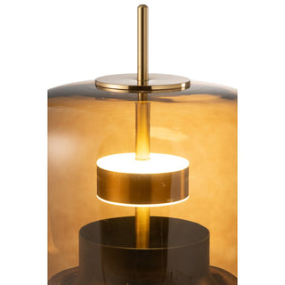 J -Line Tischlampe - Glas - Braun - LED -Leuchten