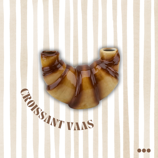 Croissant Vase Braun – Keramikvase im Croissant Design | Moderne Vase für Trockenblumen & Wohnaccessoires