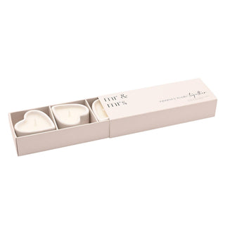 Amore Set aus 3 Herzkerzen - Mr & Mrs