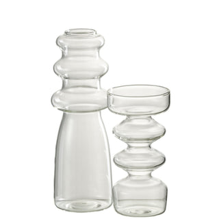 J-Line Glas Blumenvase Weiß Ø7 cm – Schlanke Design Vase aus Glas für Blumen & Dekoration