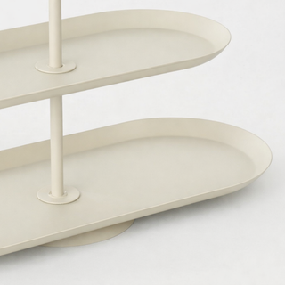 Etagere 3-stufig beige Metall – Große Servieretagere, Tischdeko modern, Deko Etagere für Küche, Wohnzimmer & Buffet