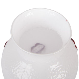 Vase Ø 13x16 cm – weiße Glasvase im Vintage Stil