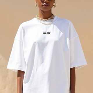 Oversized T-Shirt „GOOD GIRL BAD HABITS“ – 100 % Heavy Weight Baumwolle (300 GSM) | Lässig & stylisch