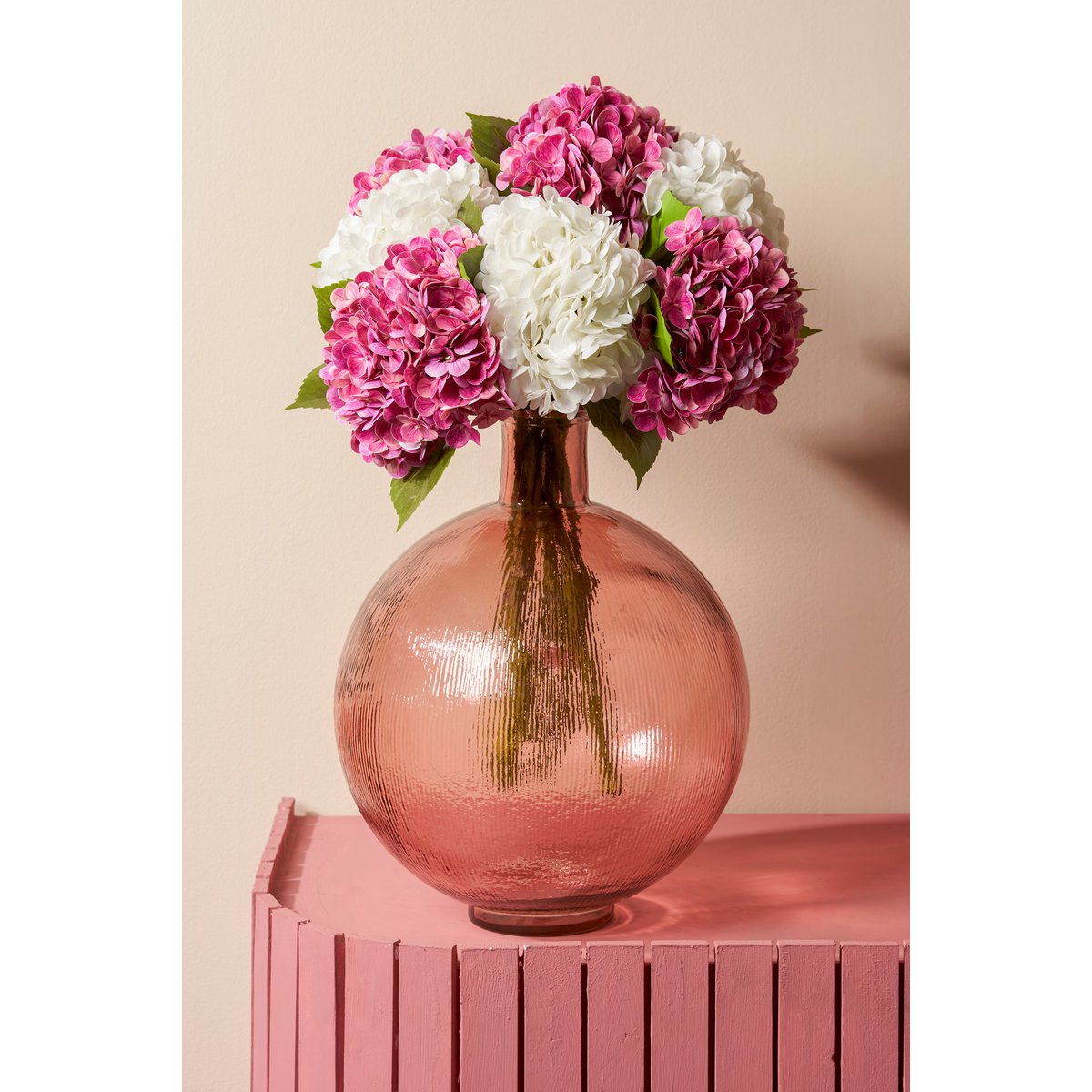 Firenza Bottle Vase - H42 x Ø34 cm - Recycled Glass - Light Pink