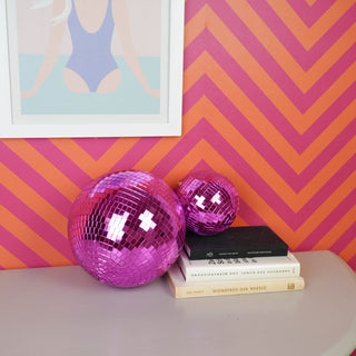 Weihnachtsdekoration – Weihnachtshänger – Discokugel – Schaumstoff – Rosa – 25 x 25 x 25 cm