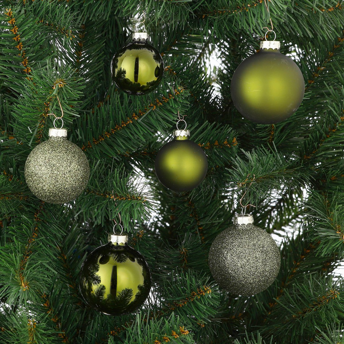 Christmas Balls Set - 26 Pieces - Ø7 cm - Glass - Dark Green