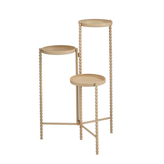 Pflanzenständer Beige 70 cm – 3-stufiger Blumenständer aus Eisen | Mica Decorations Salvo