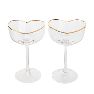 Amore Set aus 2 herzförmigen Martini-Gläsern