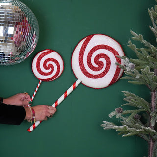 Weihnachtsdekoration - Lolly Pop - Schaumstoff - Weiß/Rot - 25x63cm