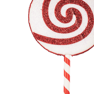 Weihnachtsdekoration - Lolly Pop - Schaumstoff - Weiß/Rot - 25x63cm